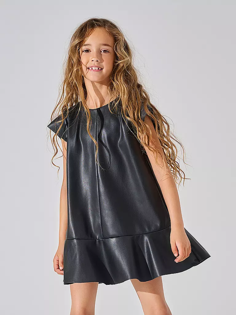 ONLY Mädchen Kleid in Lederoptik KOGHERO schwarz