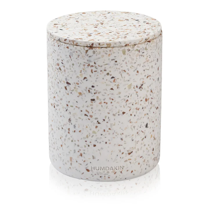 Humdakin - Terrazzo Aufbewahrung mit Deckel, Bologna, Ø 13 x 17 cm, rot / beige