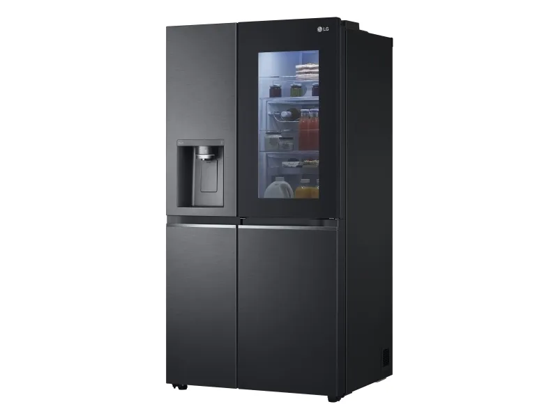 LG GSXV91MCAE - Køleskab/fryser - side ved side med vanddispenser, isdispenser - Wi-Fi - bredde: 91.3 cm - dybde: 73.5 cm - højde: 179 cm - 635 liter - Klasse E - matsort