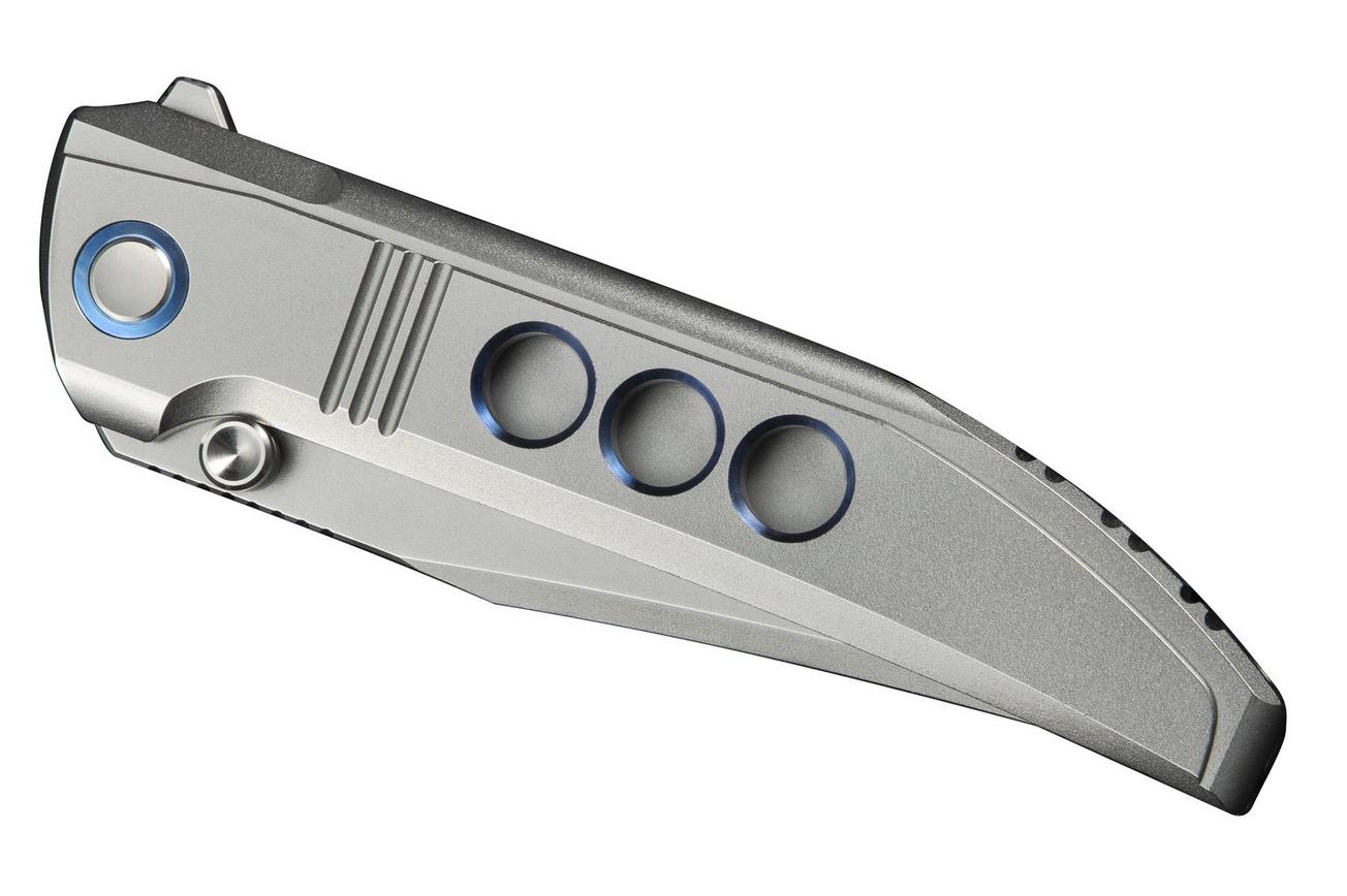 WE Knife Ezinta WE22041-2 Polished Bead Blasted Böhler M390, Polished Bead Blasted Titanium, zakmes