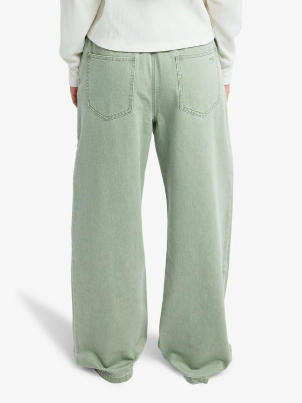 Saltwater Color Mid Jeans à coupe ample Vert Femme
