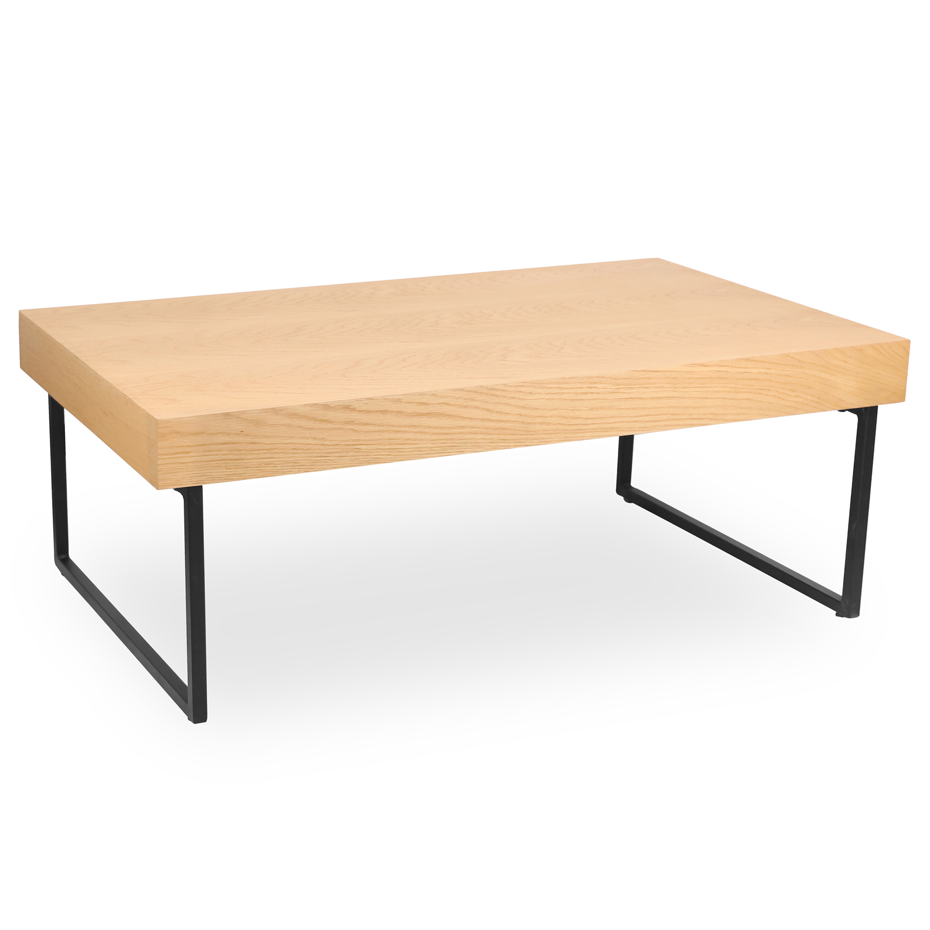 Couchtisch - Eiche-schwarz - Edelstahl - 110 cm