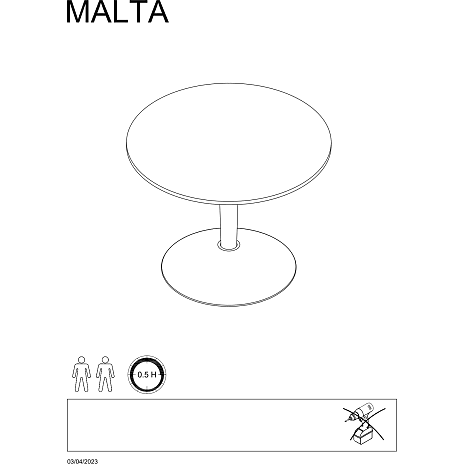 Malta sofabord - hvid