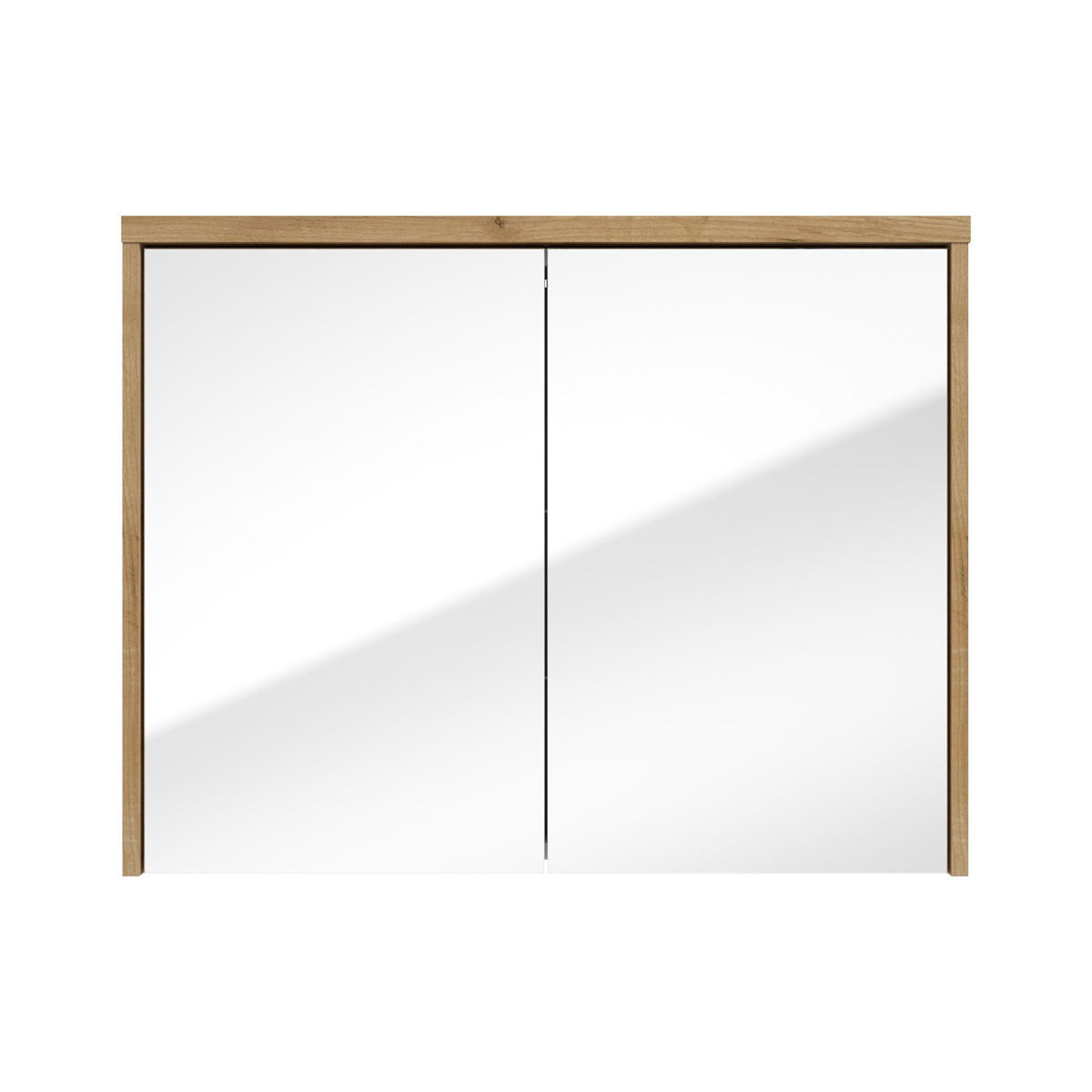 Fontana Basic spiegelkast 80cm met 2 deuren warm eiken