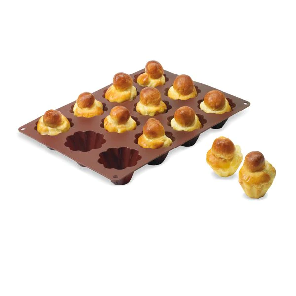 Flexi' Plaque silicone 12 petites brioches Mathon