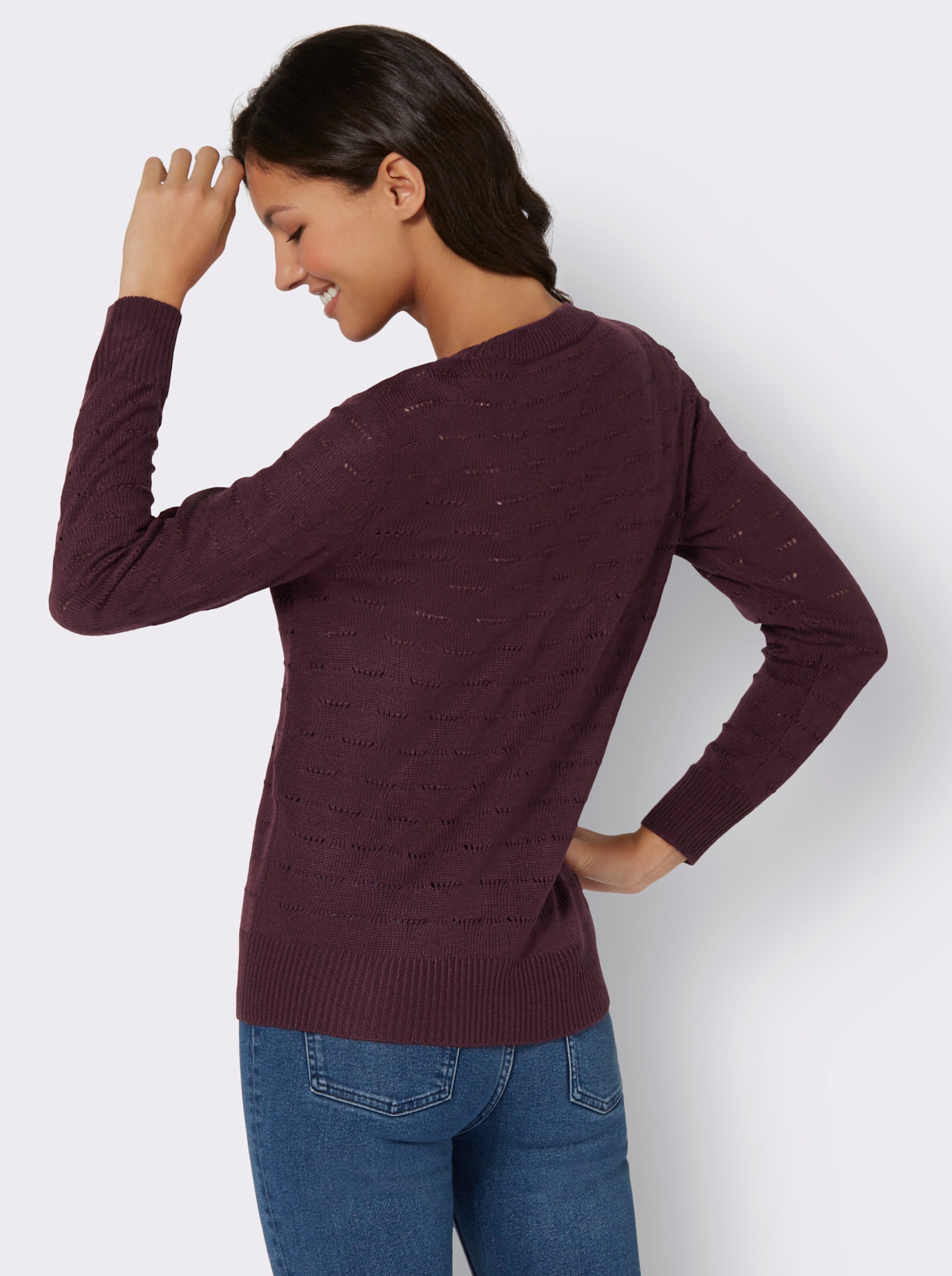 Ajourpullover mit Rundhals-Ausschnitt