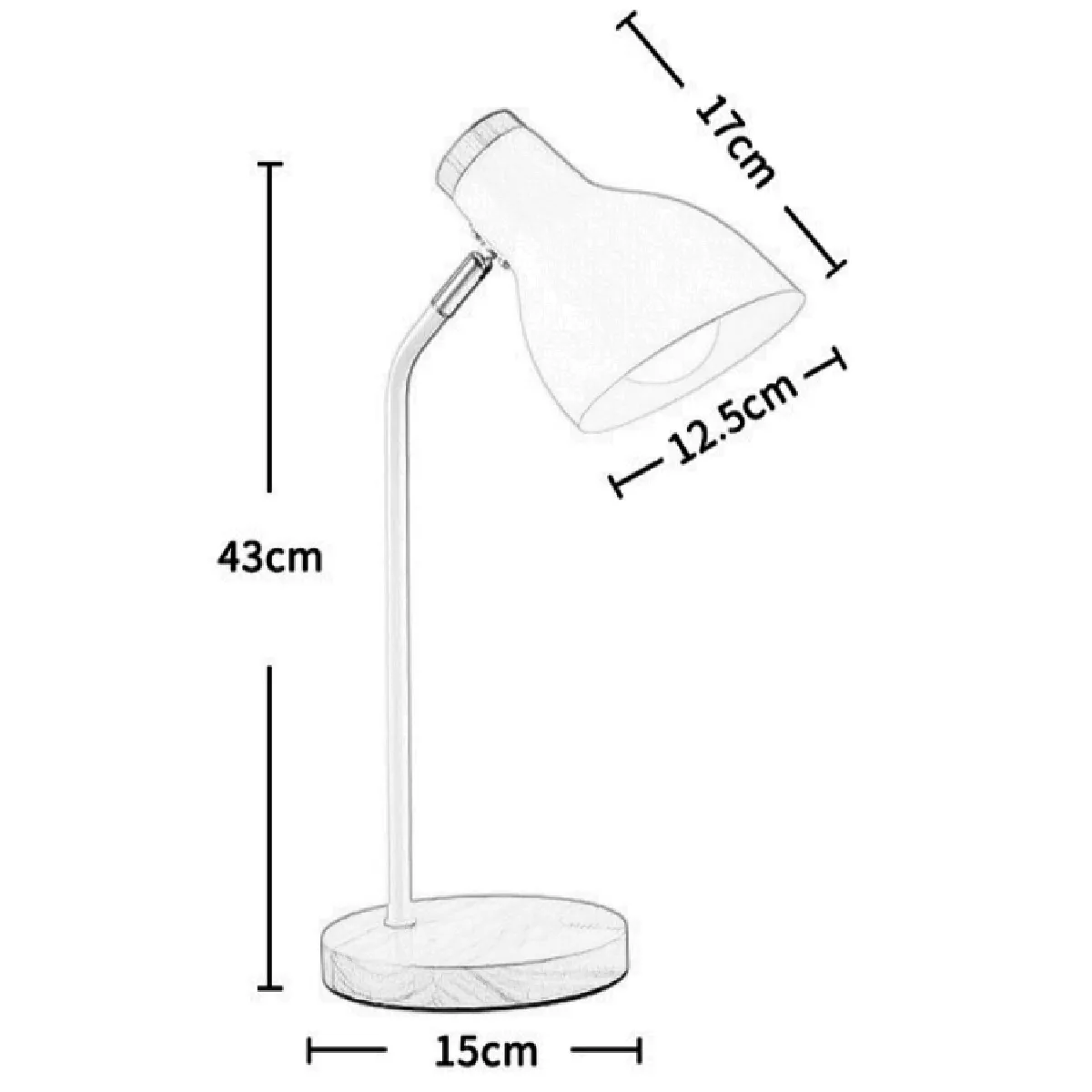 Lampe de table ajustable E27 - Gris
