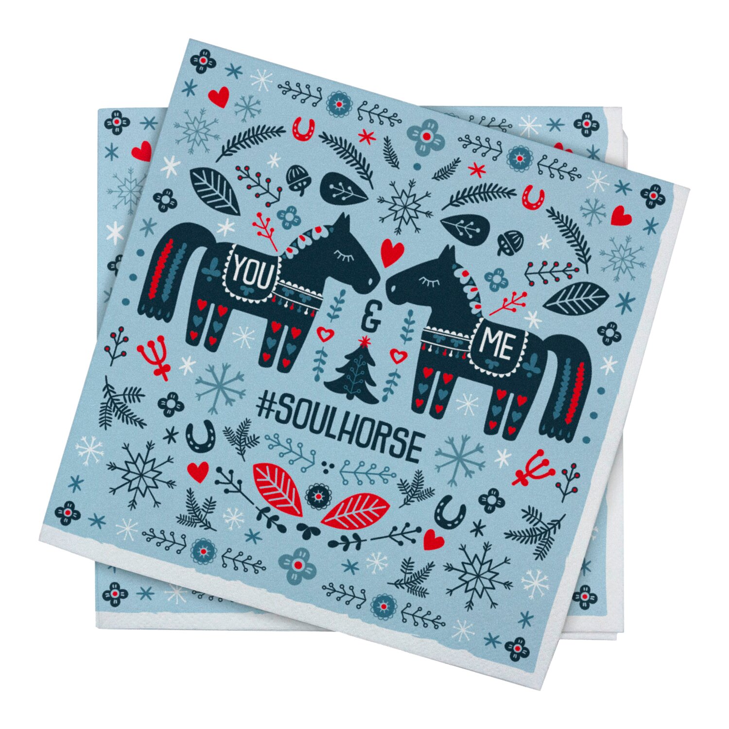 Soulhorse Servietten  - darkblue/brickred