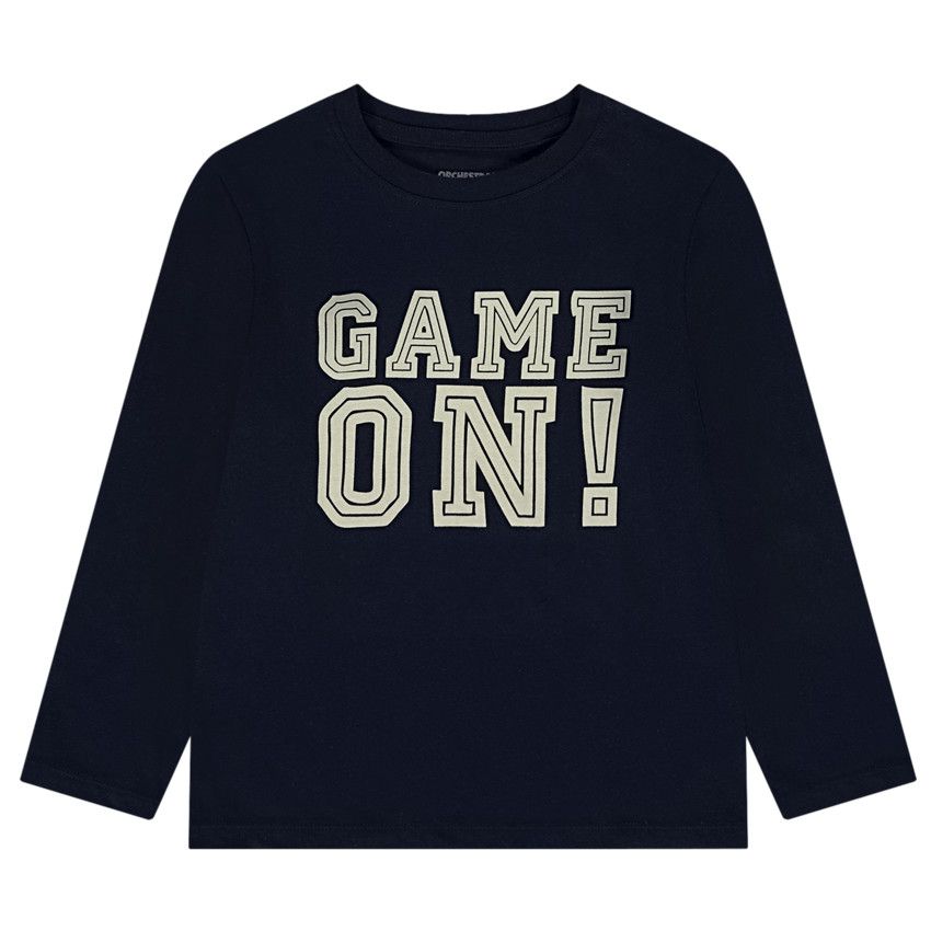 T-shirt manches longues print fantaisie pour garçon - Bleu marine