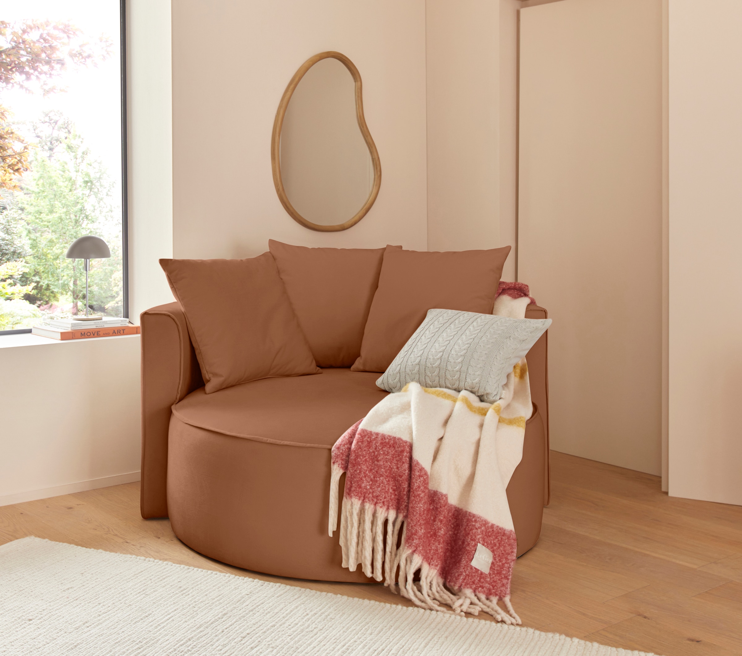 LeGer Home by Lena Gercke XXL-Sessel »Isalie, Lesesessel, Loveseat, inklusive Zierkissen« extra grosse Sitzfläche, optional mit Hocker, Cord, Samt, Bouclé