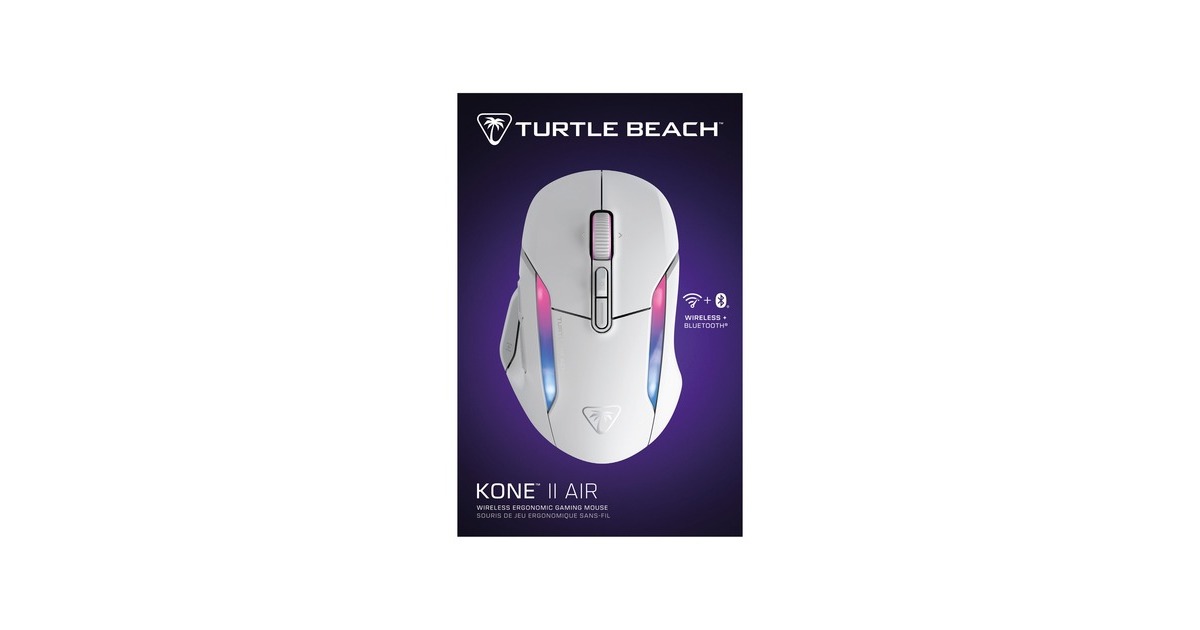 Turtle BeachKone II Air gaming muis  (Wit, 50 - 26.000 Dpi, RGB, USB / 2,4 GHz / Bluetooth)