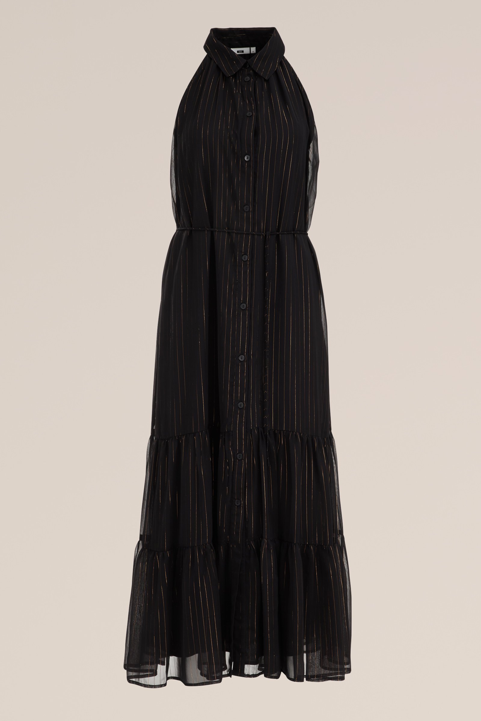 maxi-jurk met glittergaren WE Fashion Zwart