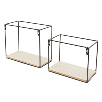 Duraline muur kubussen staal/hout set 2 stuks