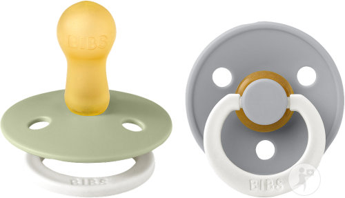 Bibs Colour Sucettes Glow In Dark 6-18 Mois Taille 2 Sage/Cloud 2 Pièces