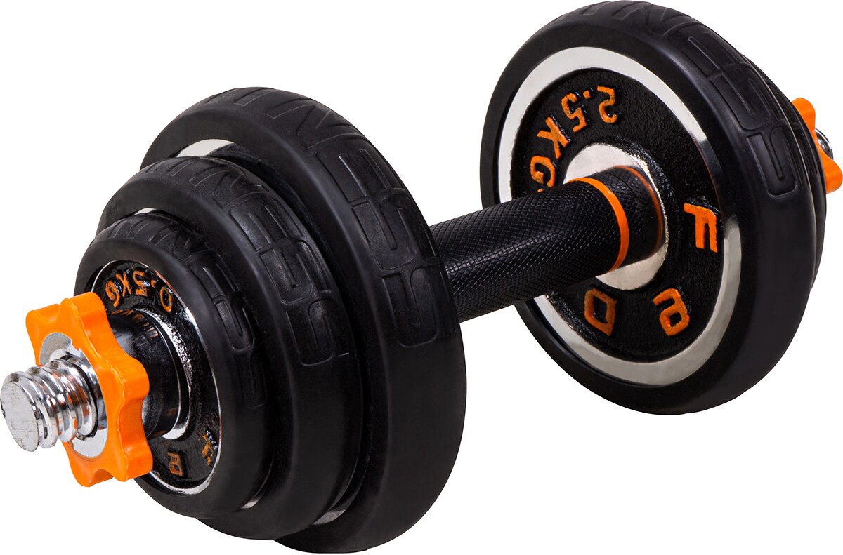 Miweba Sports FED 4in1-Hantelset, Kurzhanteln, Langhantel, Hantelscheiben Stahl, 20/30 kg, Koffer (ohne Kugelhantel-Griffen, 20 Kg schwarz)