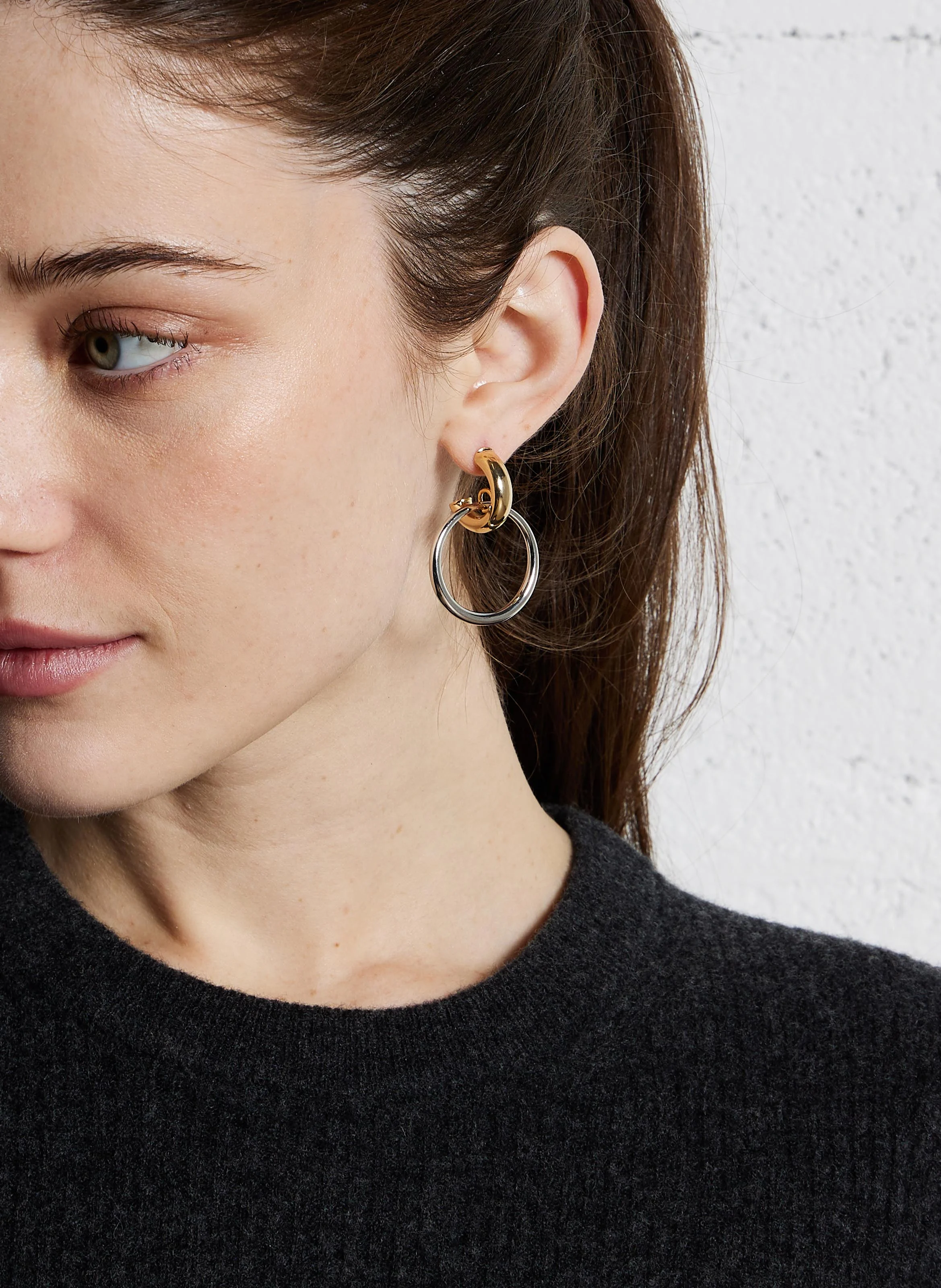 Boucles d'oreilles pendantes en laiton doré | Multicolore