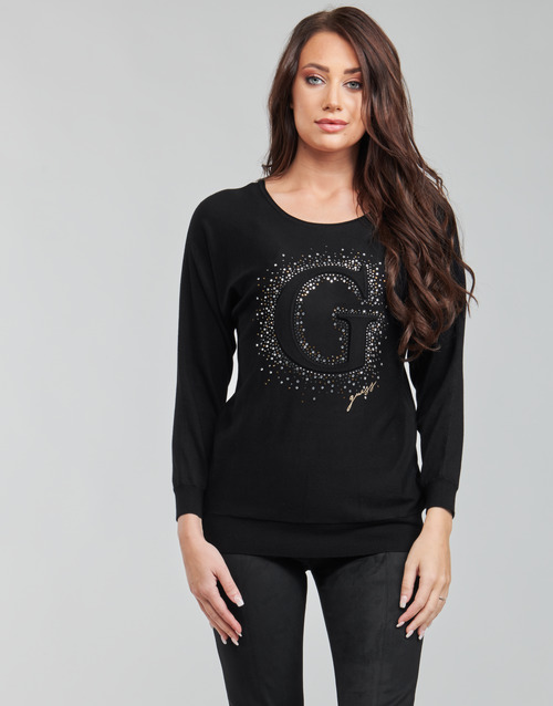 Guess - ABBY RN BATSLEEVE SWTR - Noir
