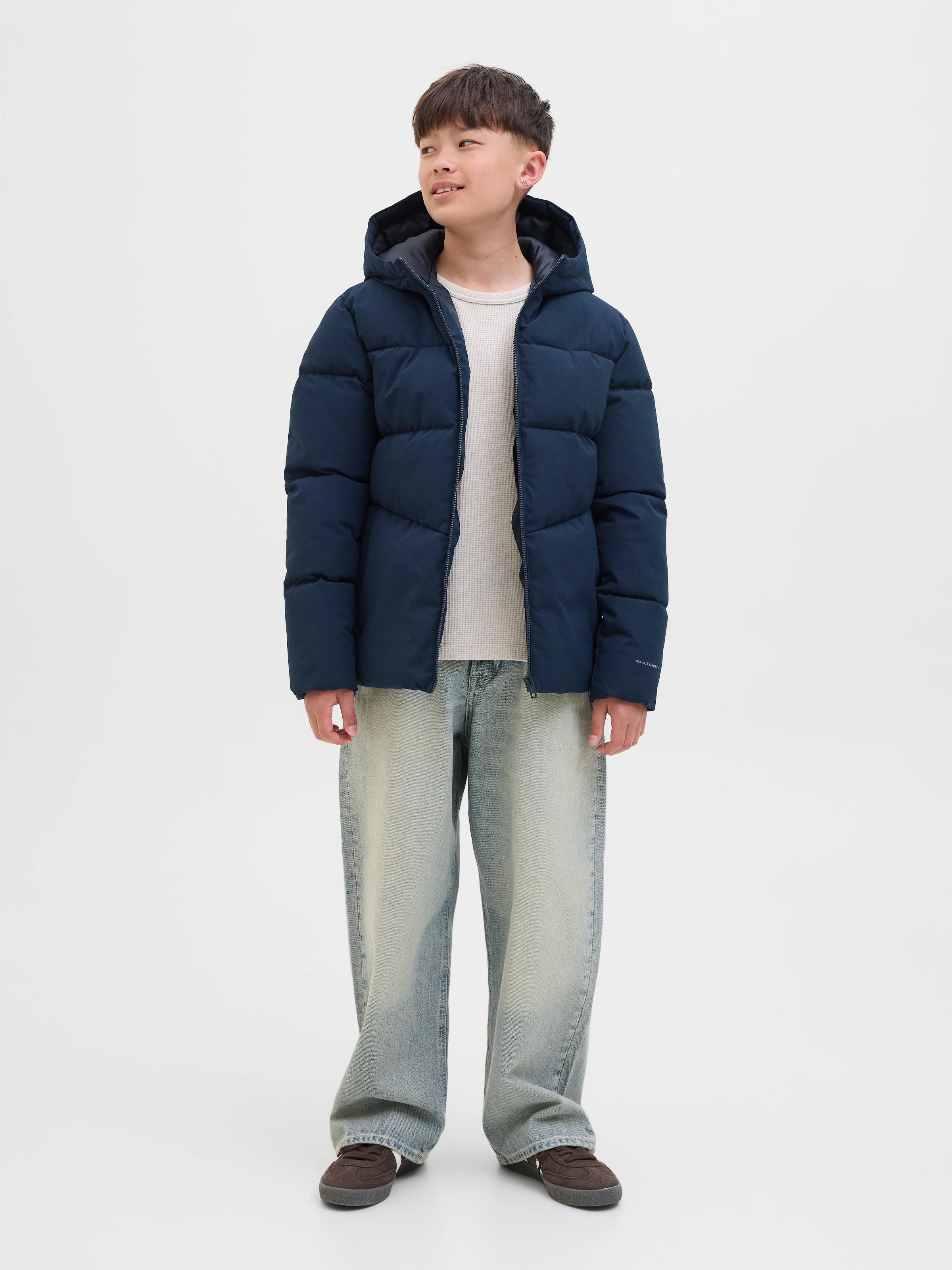 Jack & Jones Junior Steppjacke »JJGLOBAL PUFFER JACKET JNR« mit Kapuze