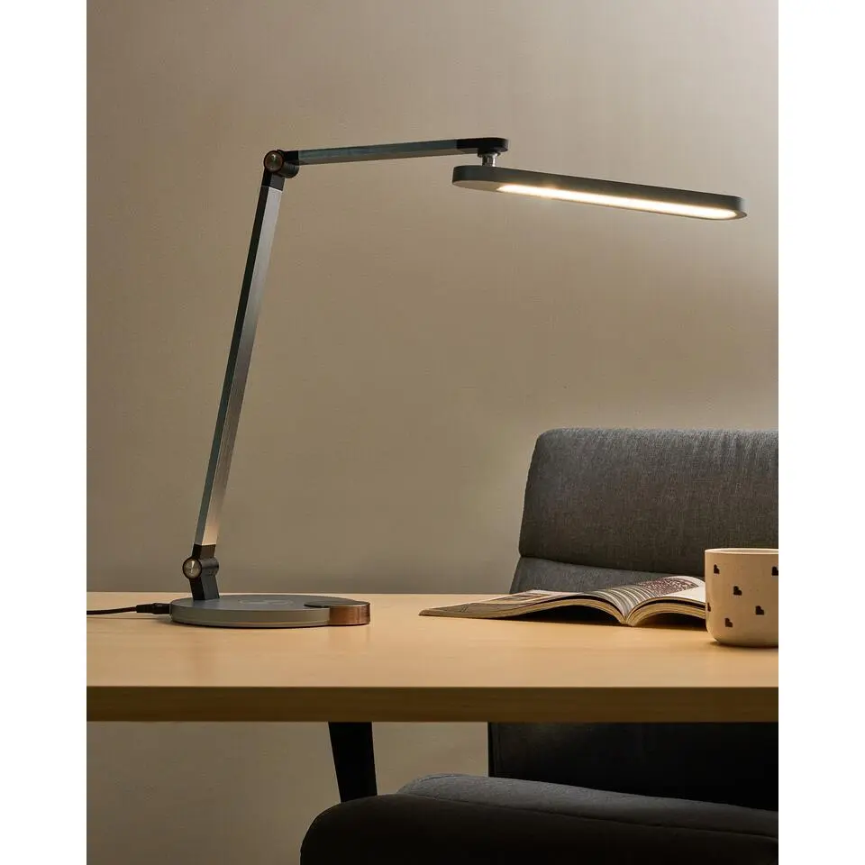 CAROY - Bureaulamp LED - Grijs - Synthetisch materiaal