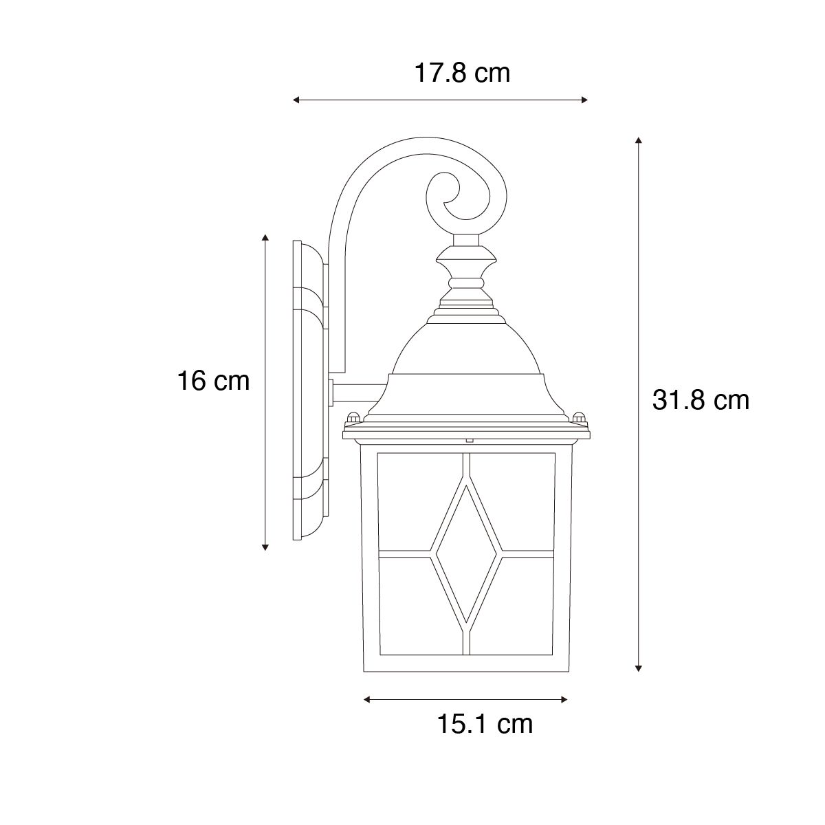 Romantische buiten wandlantaarn antiek zilver - London