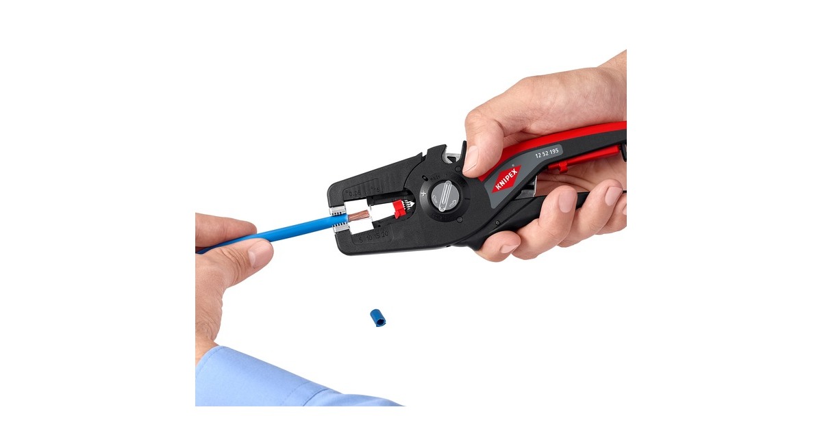 KNIPEXPreciStrip16 Automatische afstriptang  (Zwart/rood, geïntegreerde draadsnijder)