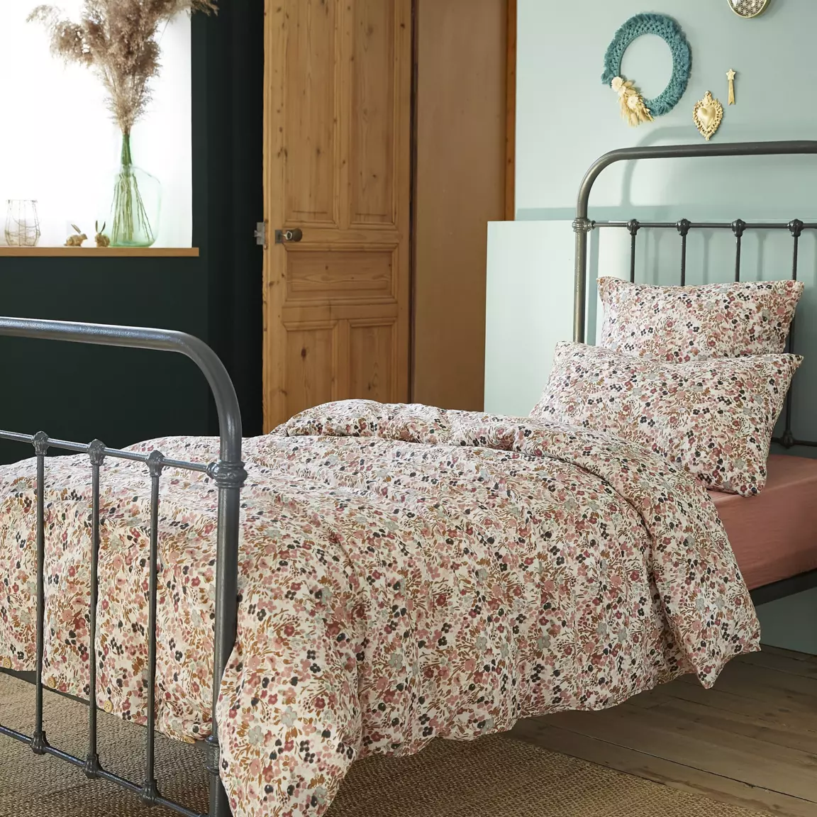 Housse de couette gaze de coton (140 x 200 cm) Constance Beige pampa