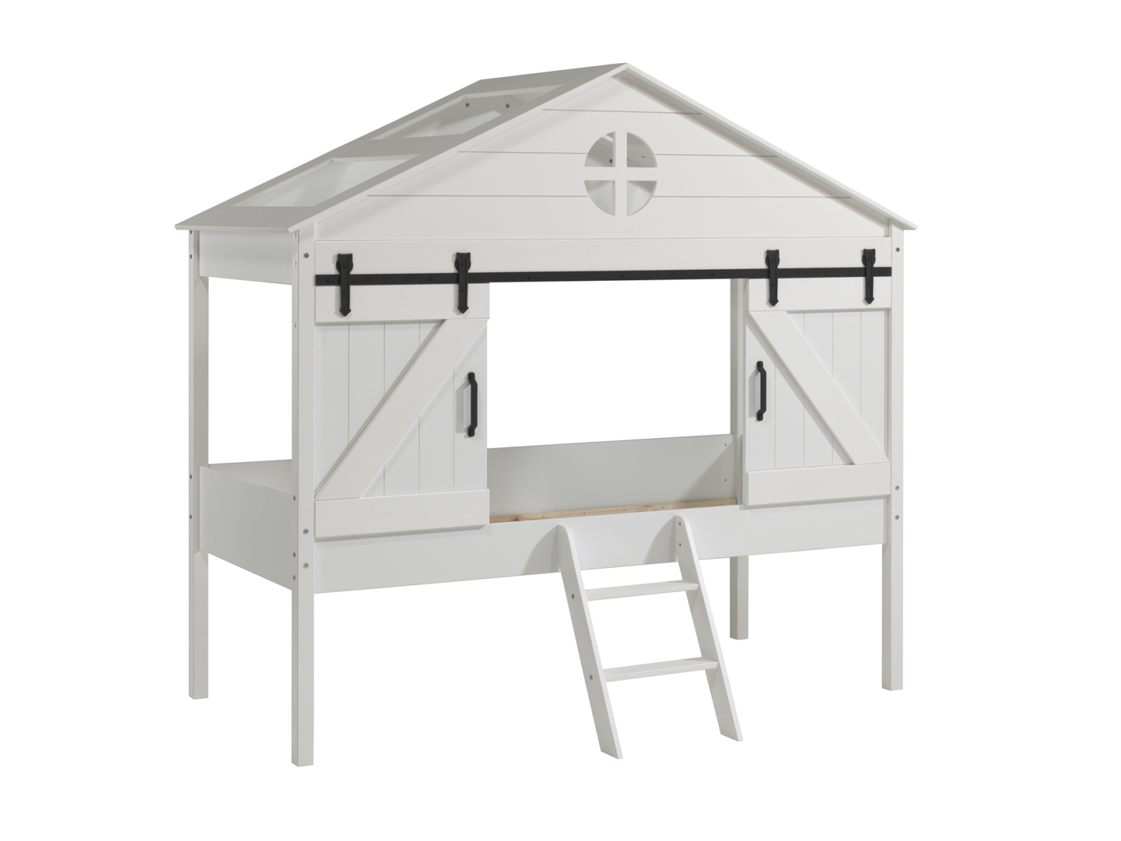 Halbhohes Bett BARNIE - weiß - 90x200 cm