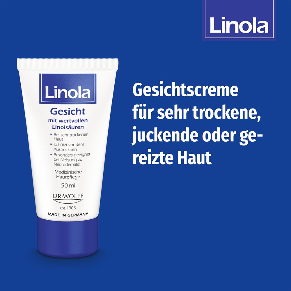 Linola Gesicht - Gesichtscreme für sehr trockene, juckende und gereizte Haut
