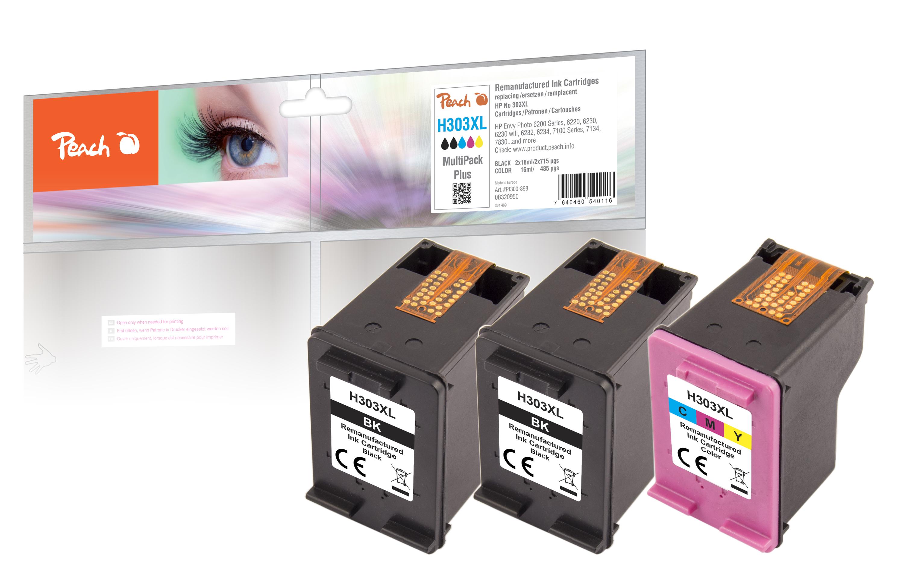 Tinte HP No. 303XL Multi-Pack-Plus 2x BK, 1x CMYTintenset: Schwarz, Cyan, Magenta, Gelb