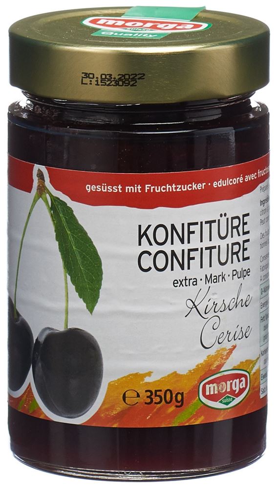 MORGA Konfitüre Kirschen schwarz  mit Fruchtzucker 350 g