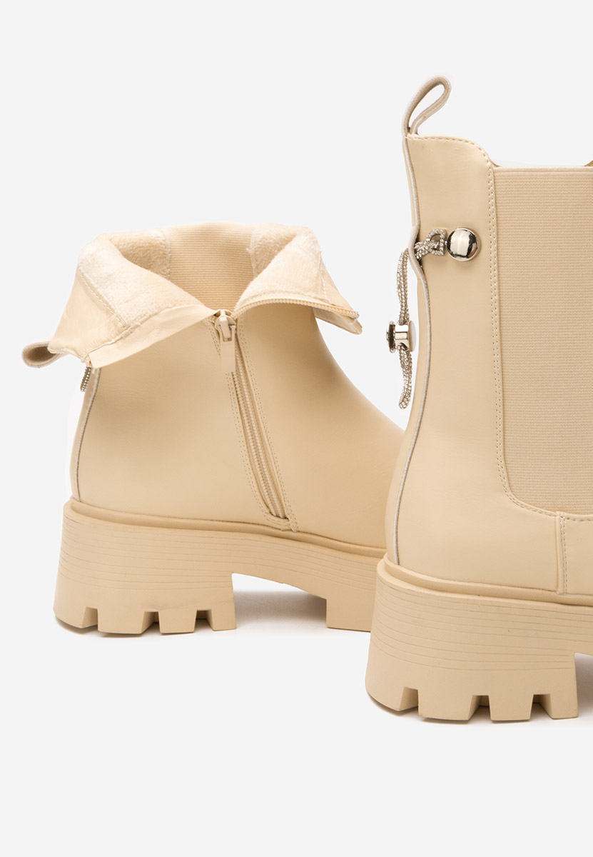 Bottines chelsea femme beige Massie