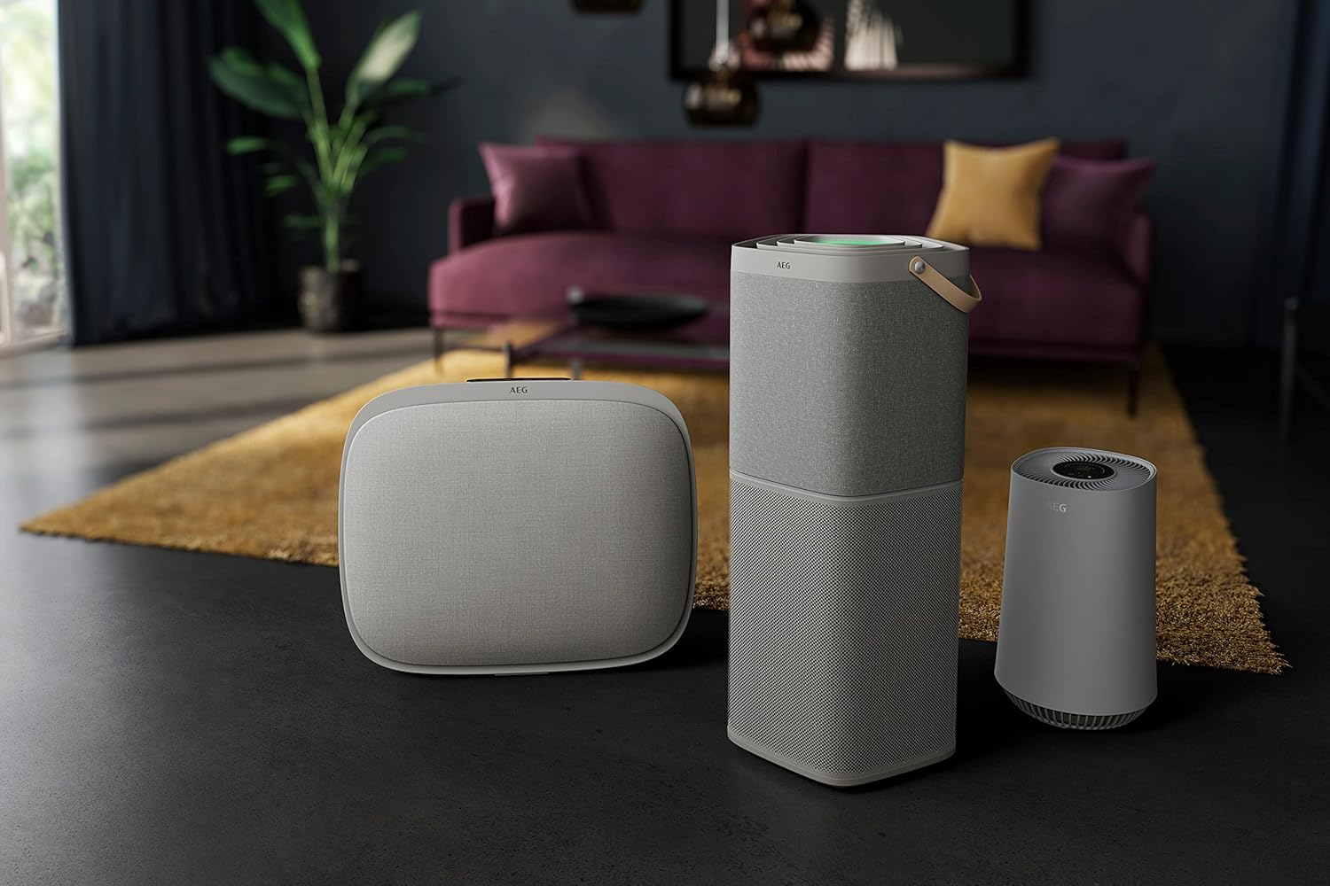 AEG AX31-201GY Luftreiniger (Antibakterieller Filter, Beseitigt 99,6% Bakterien aus der Luft, LED-Display, WiFi-App, Luftstrom bis zu 40 m², Automatikmodus, Silent 26dB) - Grau