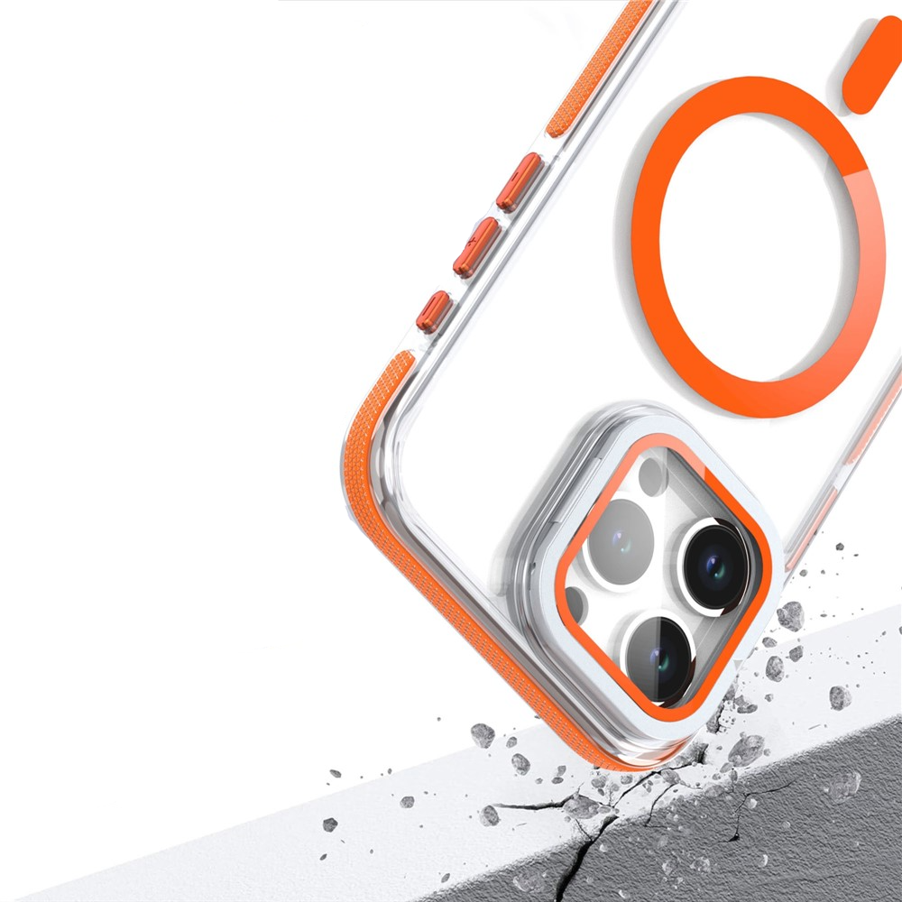 iPhone 16 Pro Max MagSafe Hybrid Hardcase Hülle TPU Bumper   Acryl Rückseite mit Kamera Kickstand - Schwarz / Transparent