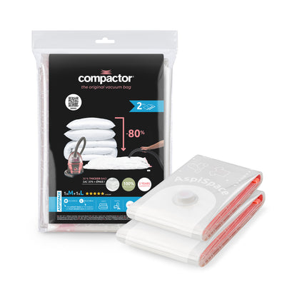 Lot de 2 sacs de rangement sous vide Aspispace Tailles M   L