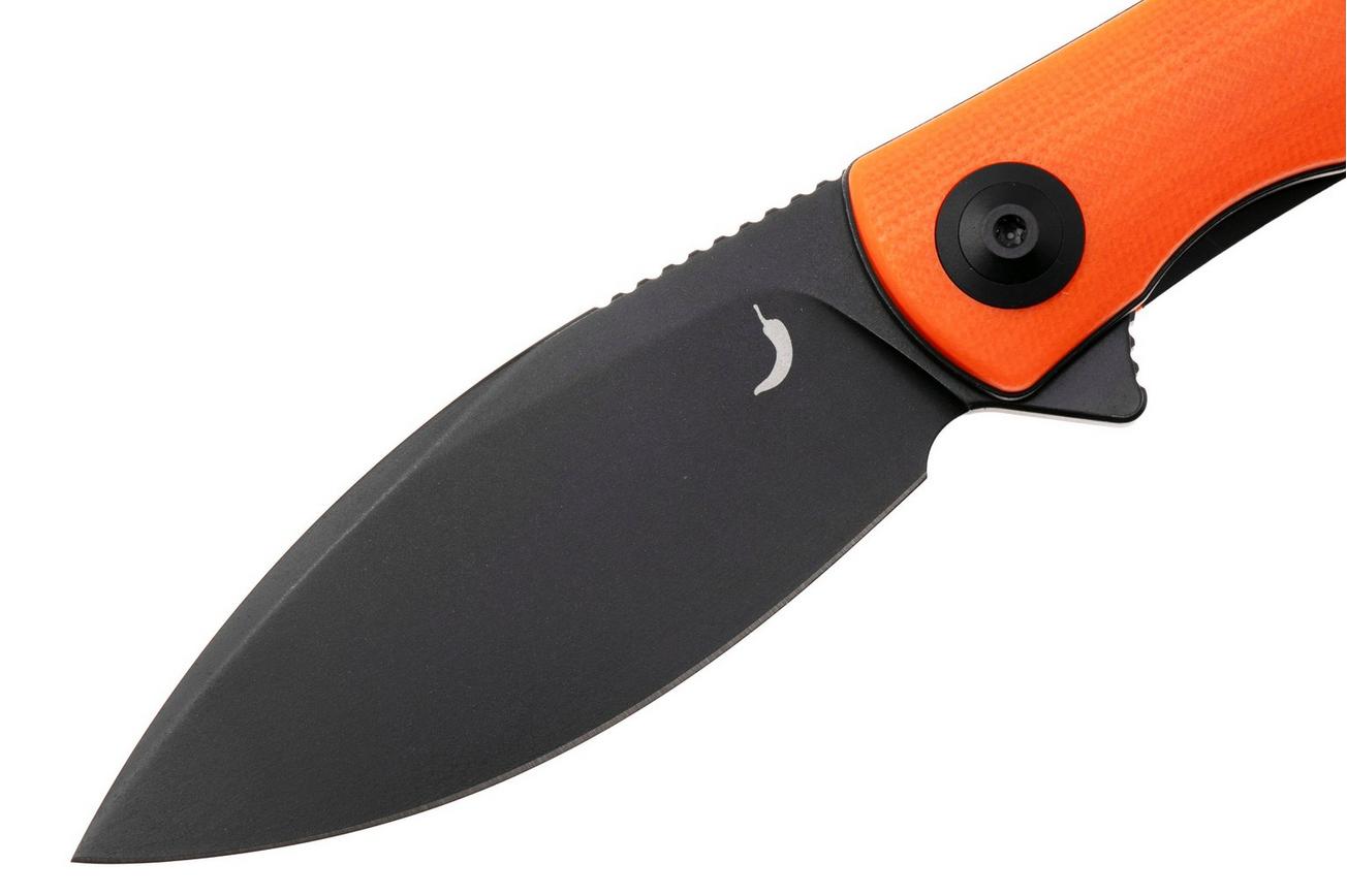 Trollsky Knives Mandu Evo MTE005 Blackwashed 14C28N, Orange G10, zakmes, Michael Trollsky design