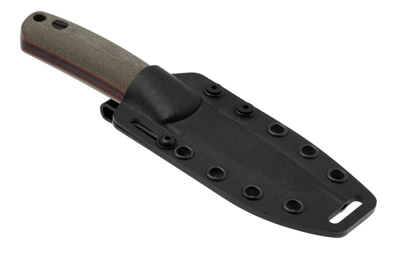 Knafs Lulu KNAFS-00251, Black CPM MagnaCut, Green Canvas Micarta, vaststaand mes