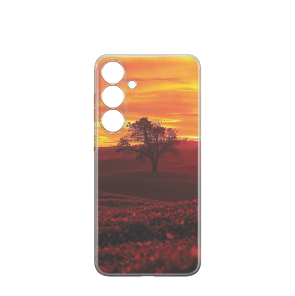 Samsung Galaxy S24 Plus Gummi Hülle Flammendes Abendland - Orange