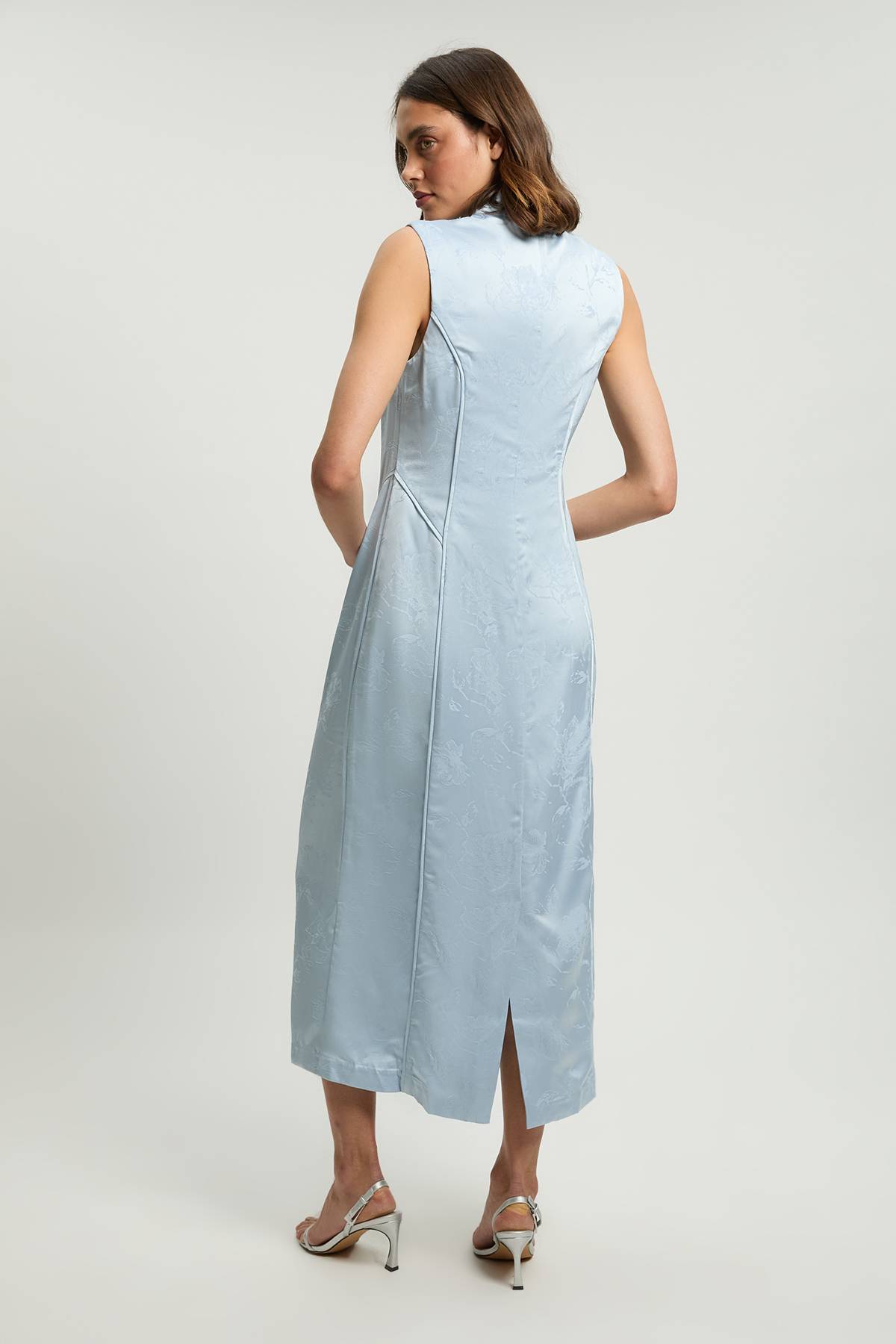 KarenMillen Robe Longue Tissée Sans Manches En Jacquard Petite
