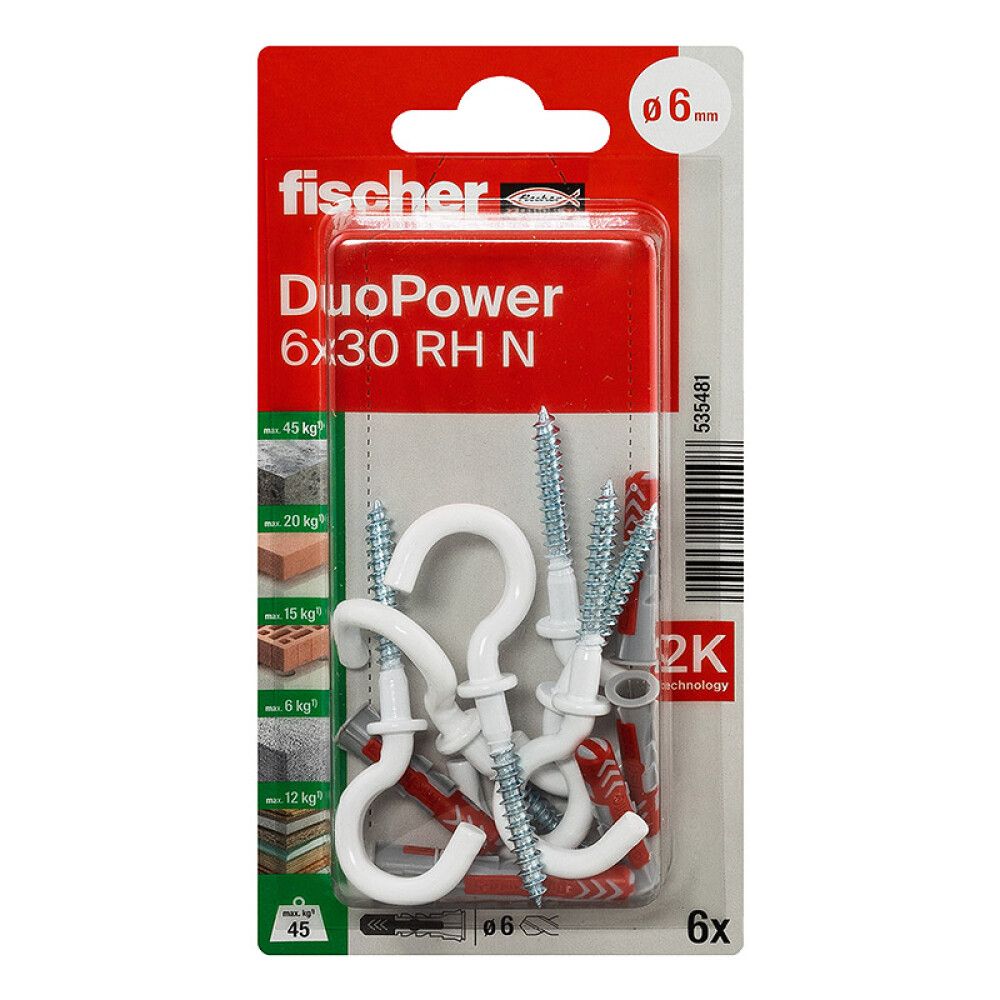 UNIVERSALPLUGG FISCHER DUOPOWER 6X30MM 6STK