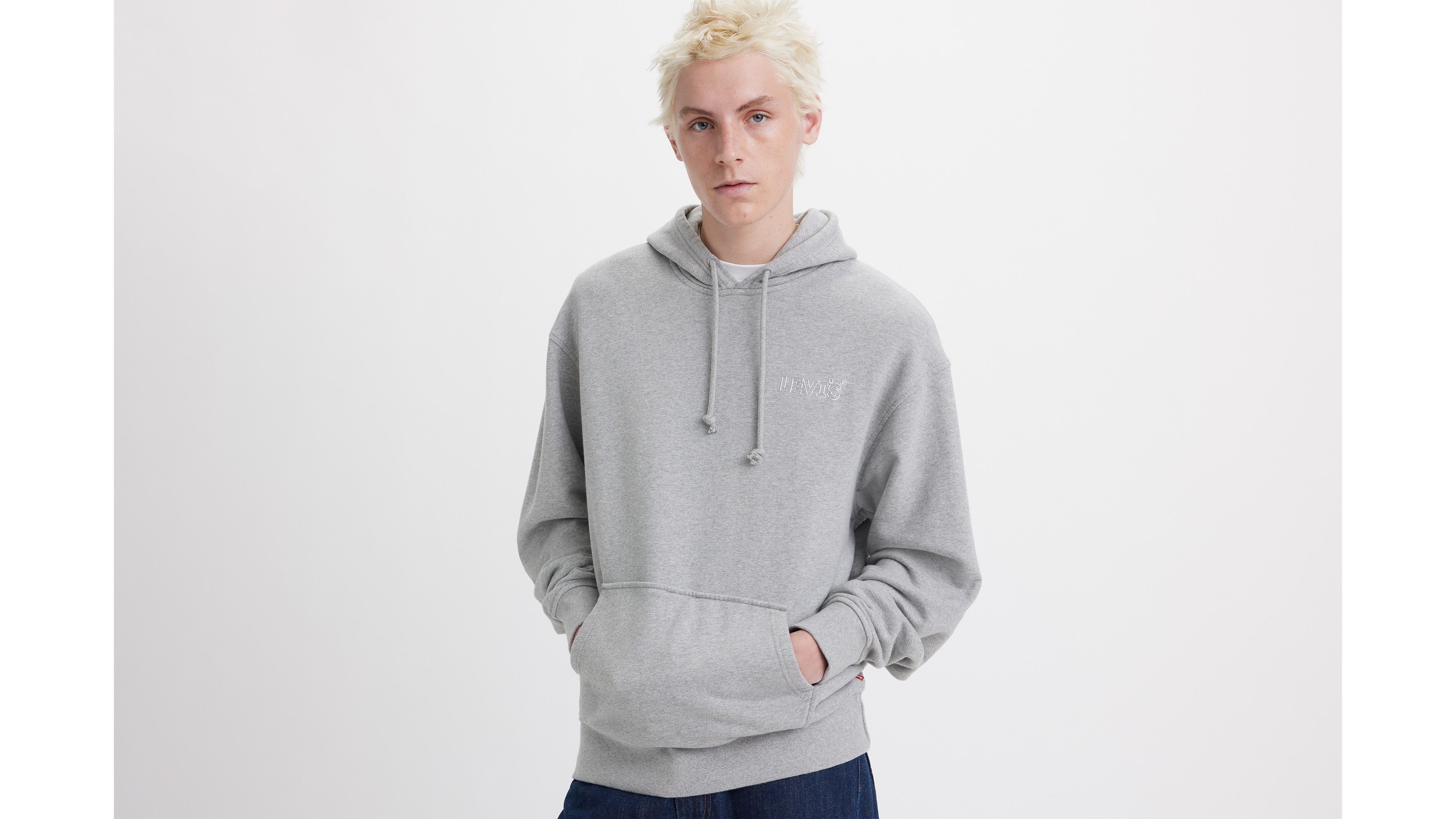 Sweat à capuche graphique relaxed - Chrome Headline Hoodie Midtone Heather Gray - Gris