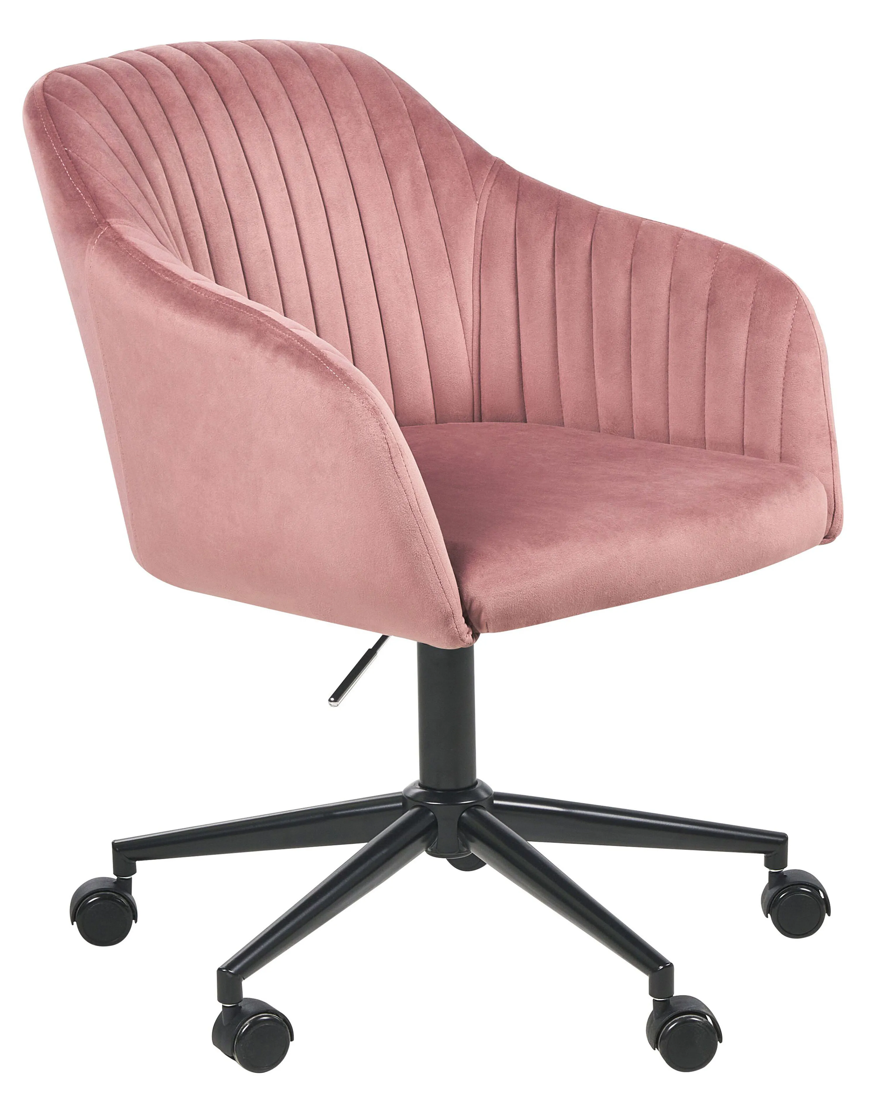 Bureaustoel VENICE Fluweel Roze
