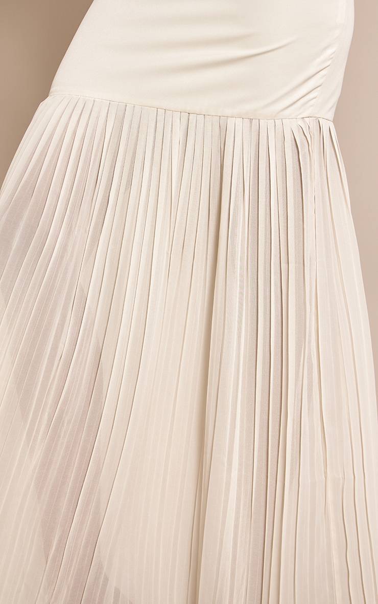 Crème Jupe Longue Co-ord En Mousseline Tissée À Contraste