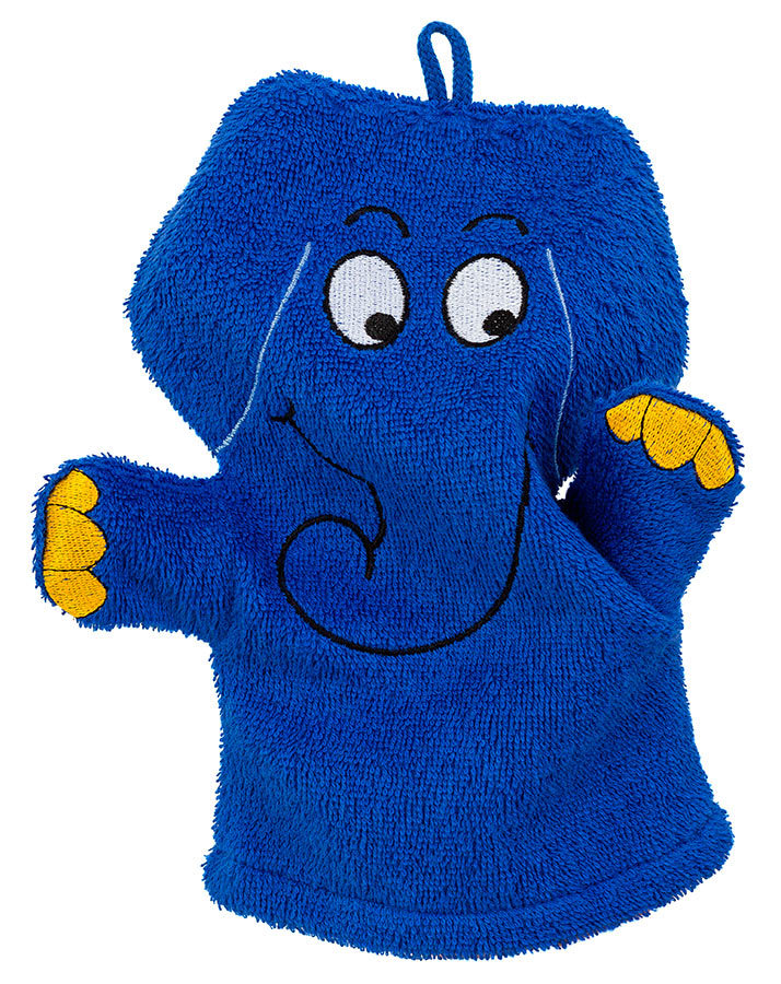 Waschhandschuh ELEFANT in blau