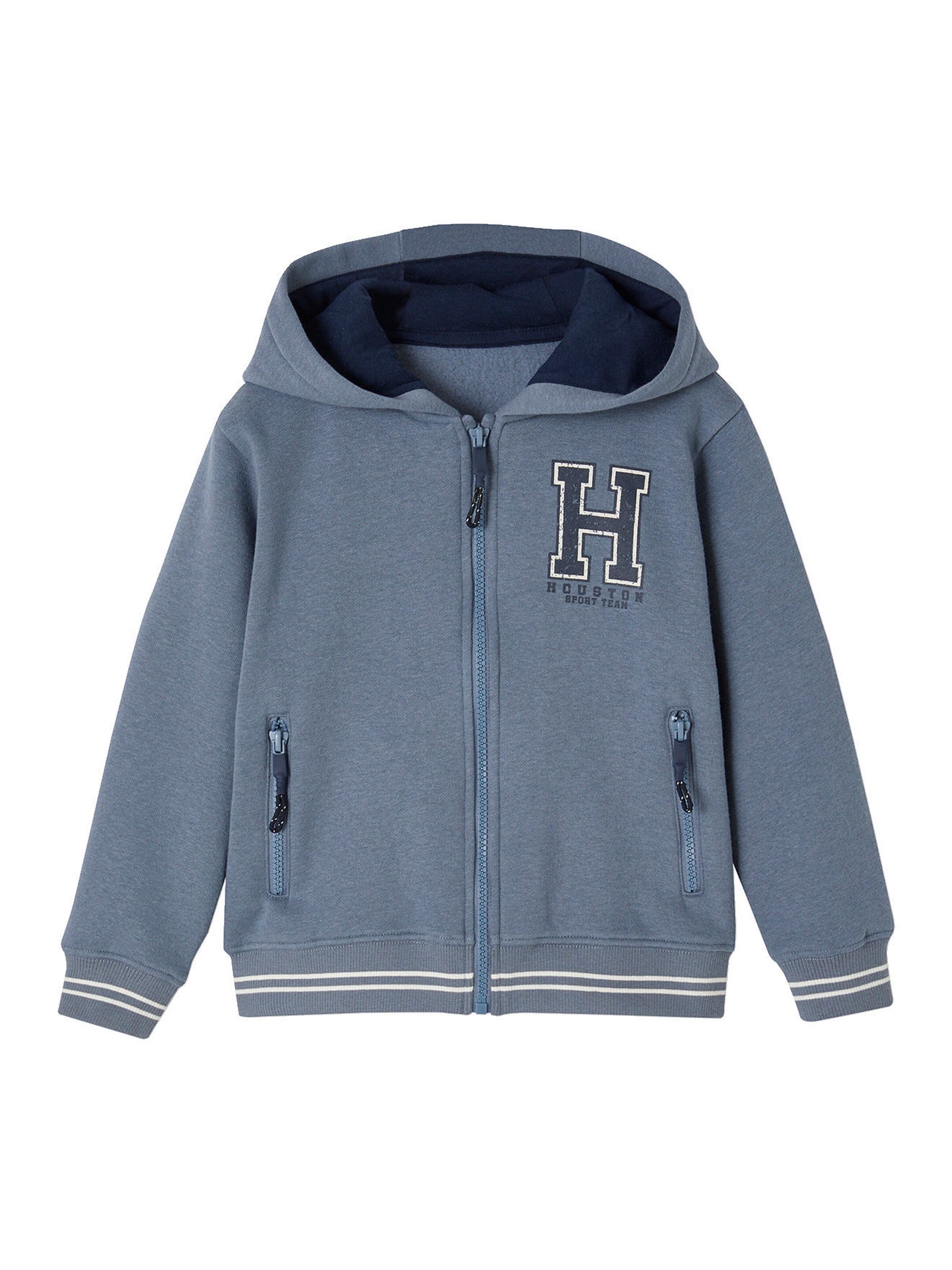 Vertbaudet Jungen Sportjacke mit Kapuze graublau
