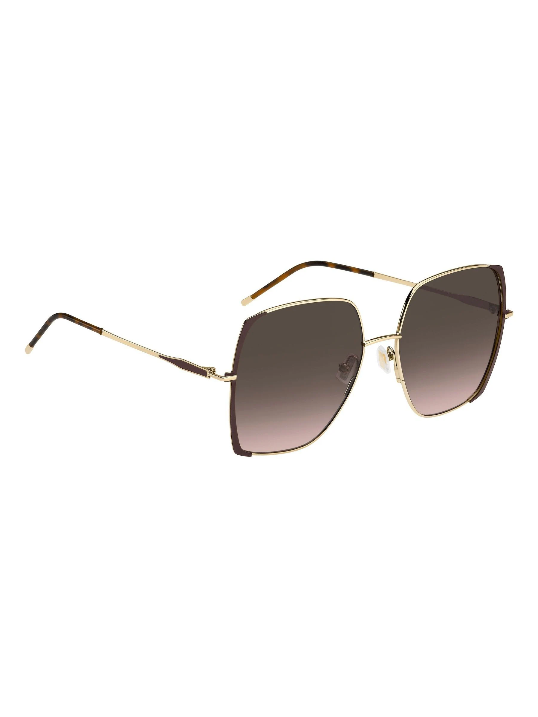 BOSS - Oversized vierkante gouden zonnebril