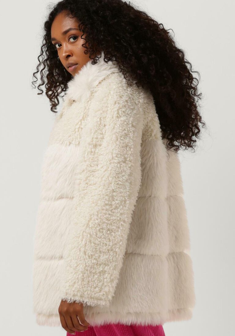 BEAUMONT creme beaumont faux fur jas soft fur mix jacket