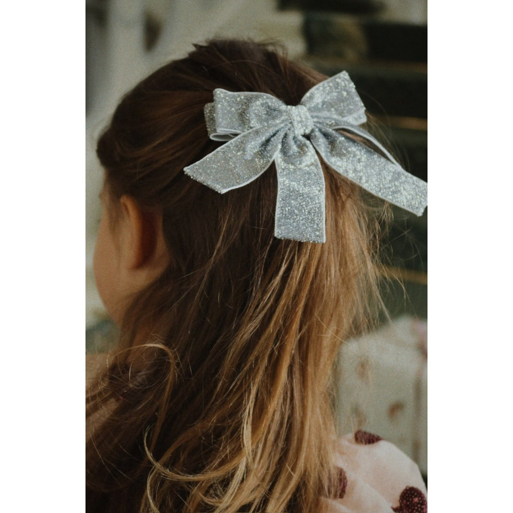 Køb Konges Sløjd Silver Glitter Fløjl Dobbelt Sløjfe Hair Barrette