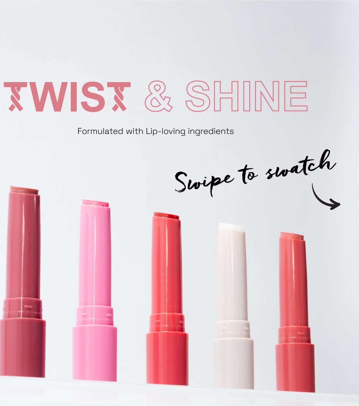 Technic Cosmetics - Óleo labial sólido com cor Twist & Shine - Strawberry Kiss