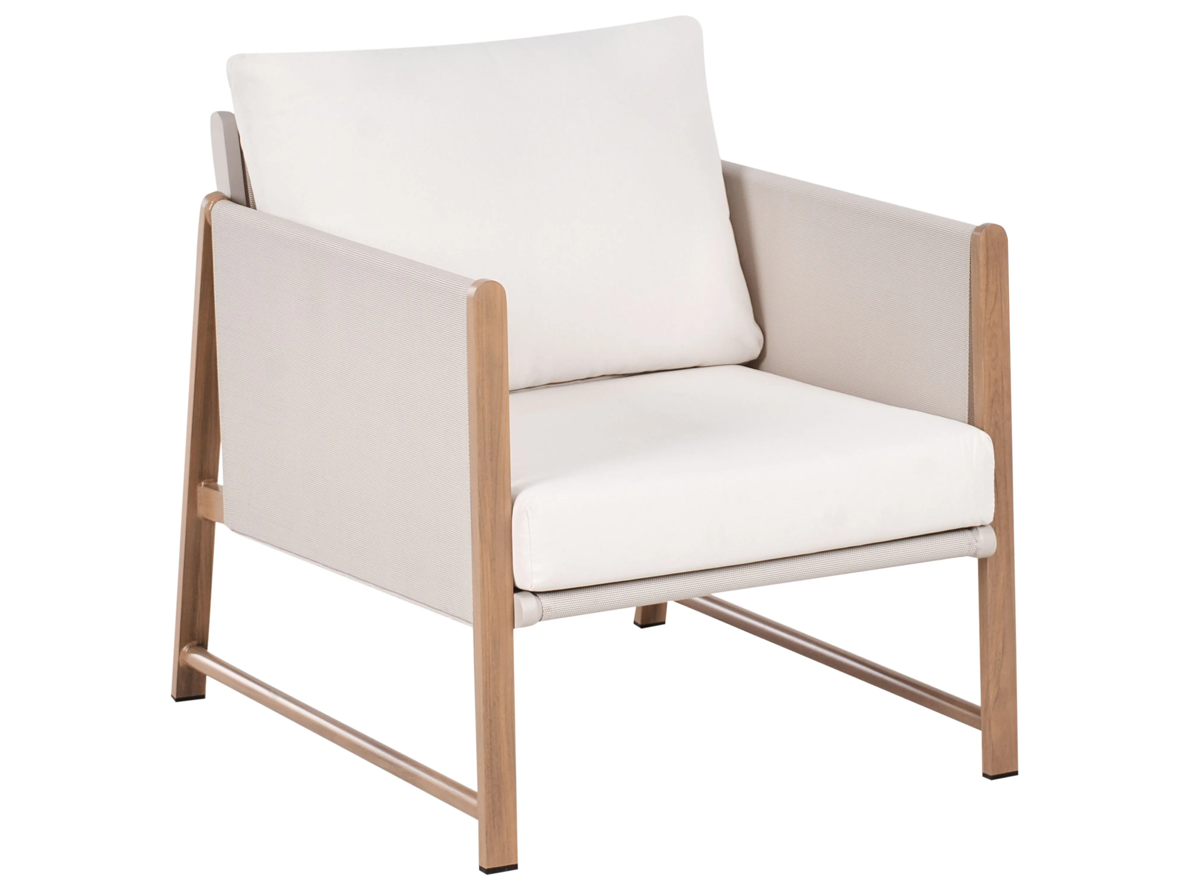 Loungeset met tafel en ottomaan 5-zits NOLA Metaal Lichtbeige
