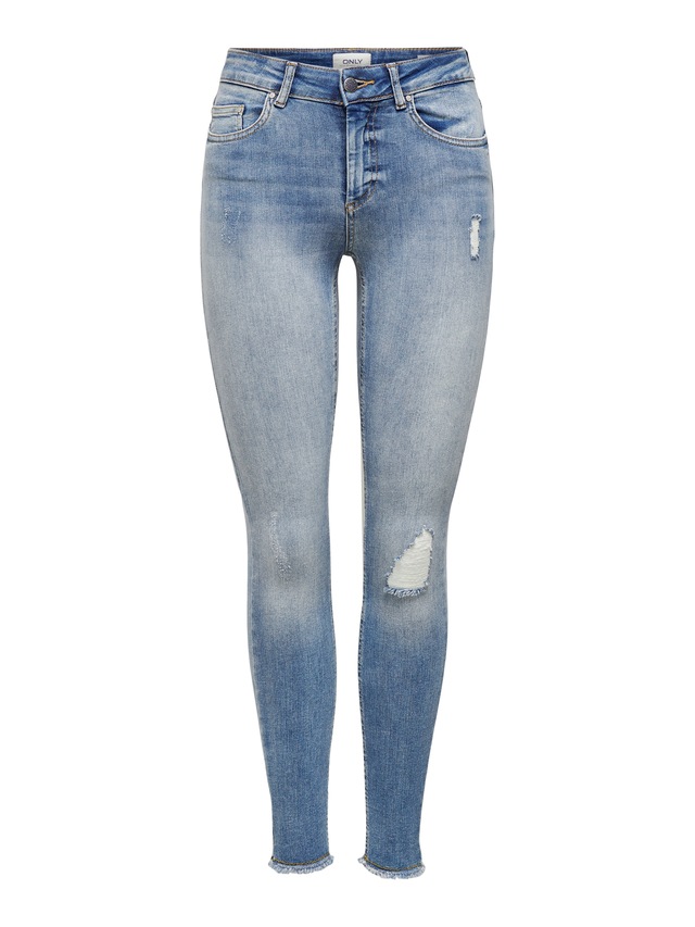 ONLY Ankle-Jeans »ONLBLUSH – Ankle-Jeans mit Destroyed Look für trendige Outfits«, Abriebeffekte, modisch, skinny fit, Rundhals, regular fit
